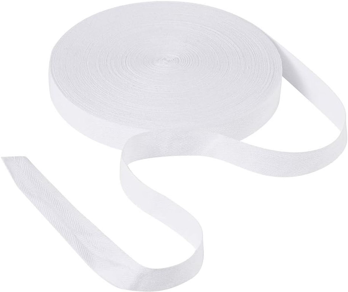 Linten 1 "(25mm) Wit Visgraatpatroon Bias Binding Tape voor Oorlussen Ambachten Maken Cadeauverpakking Huisdecoratie