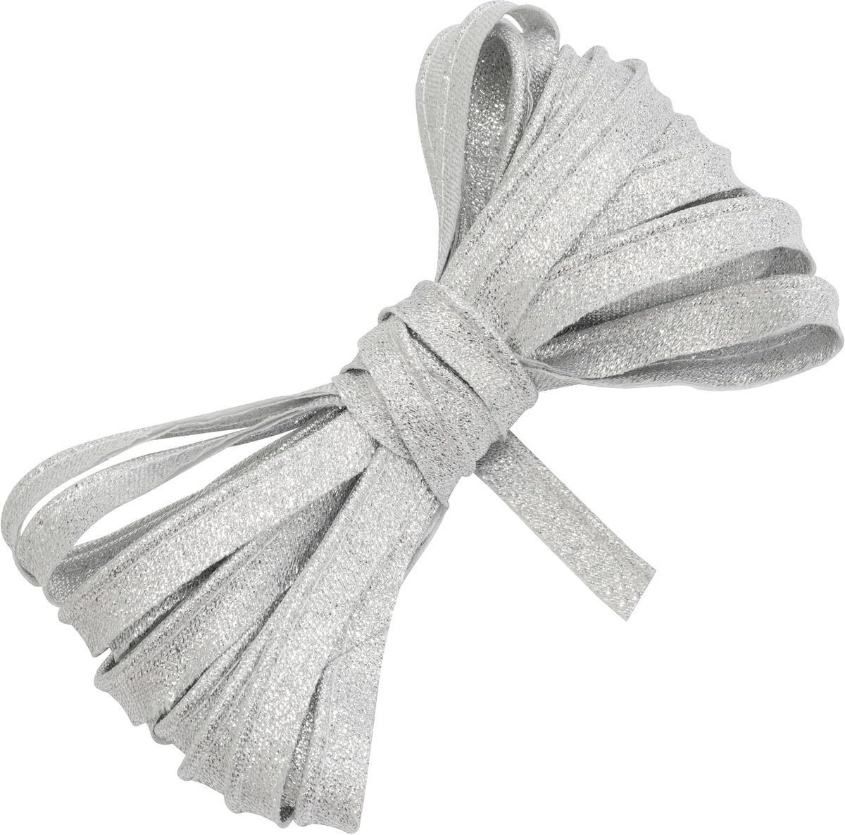 - C77403 - biasband 5 meter x 10 mm - van polyester - kleur zilver - bekleding gallon kleding kussen dekbedden