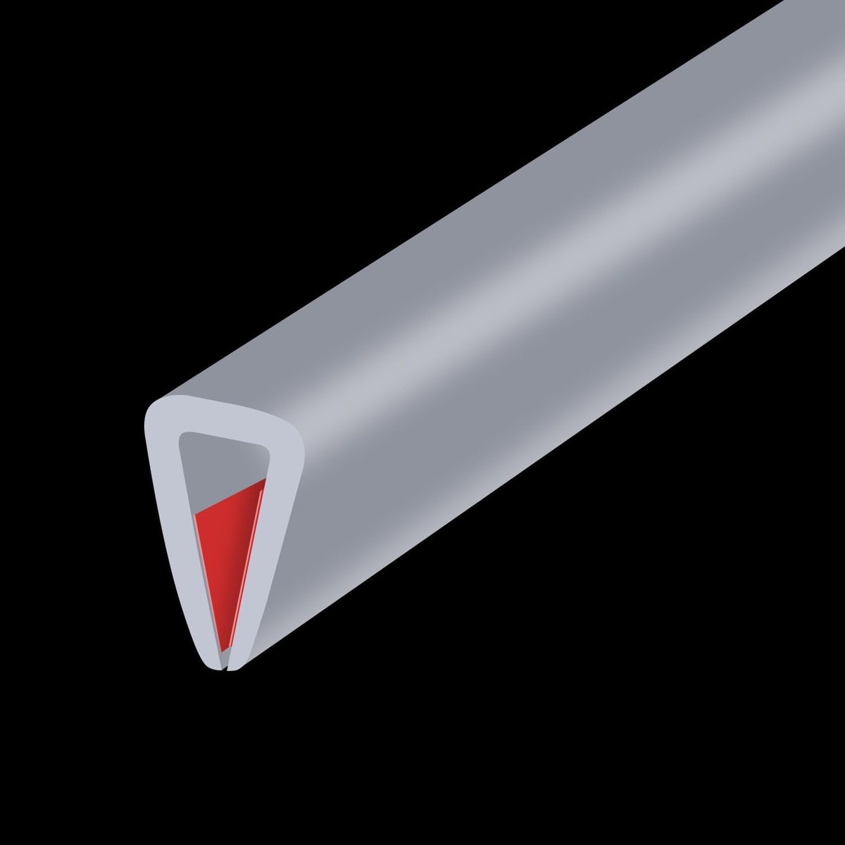 Rubberen randrand, flexibele rand voor scherpe randen, U-randbescherming 3 mm, zelfklevende randbescherming voor multiplex en plaatonderdelen, lengte 6 m, grijs