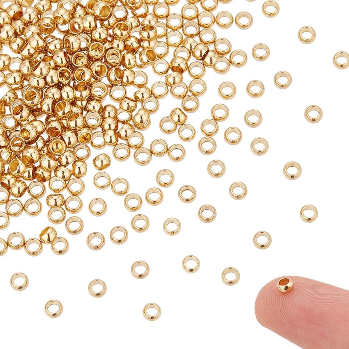 Kralen 3 mm roestvrijstalen afstandhouder stoppers kralen klemuiteinden gouden kleine krimpen spacer kralen rondelle kralen voor doe-het-zelf armband ketting sieraden