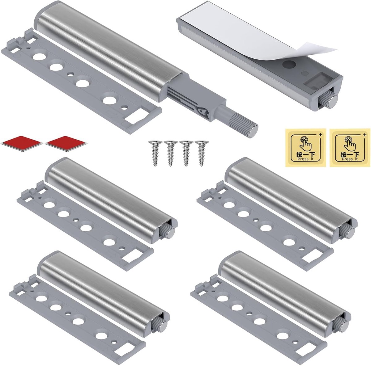 Push om Open Deur vangt Jiayi 6 Stuks Kast Magneet Drukgrendel Ontgrendeling voor Keukenkast Deur Sluitkast Magnetische Deurdempers Drukdeuropener Ladeopener Garderobe Sluiting Dichter