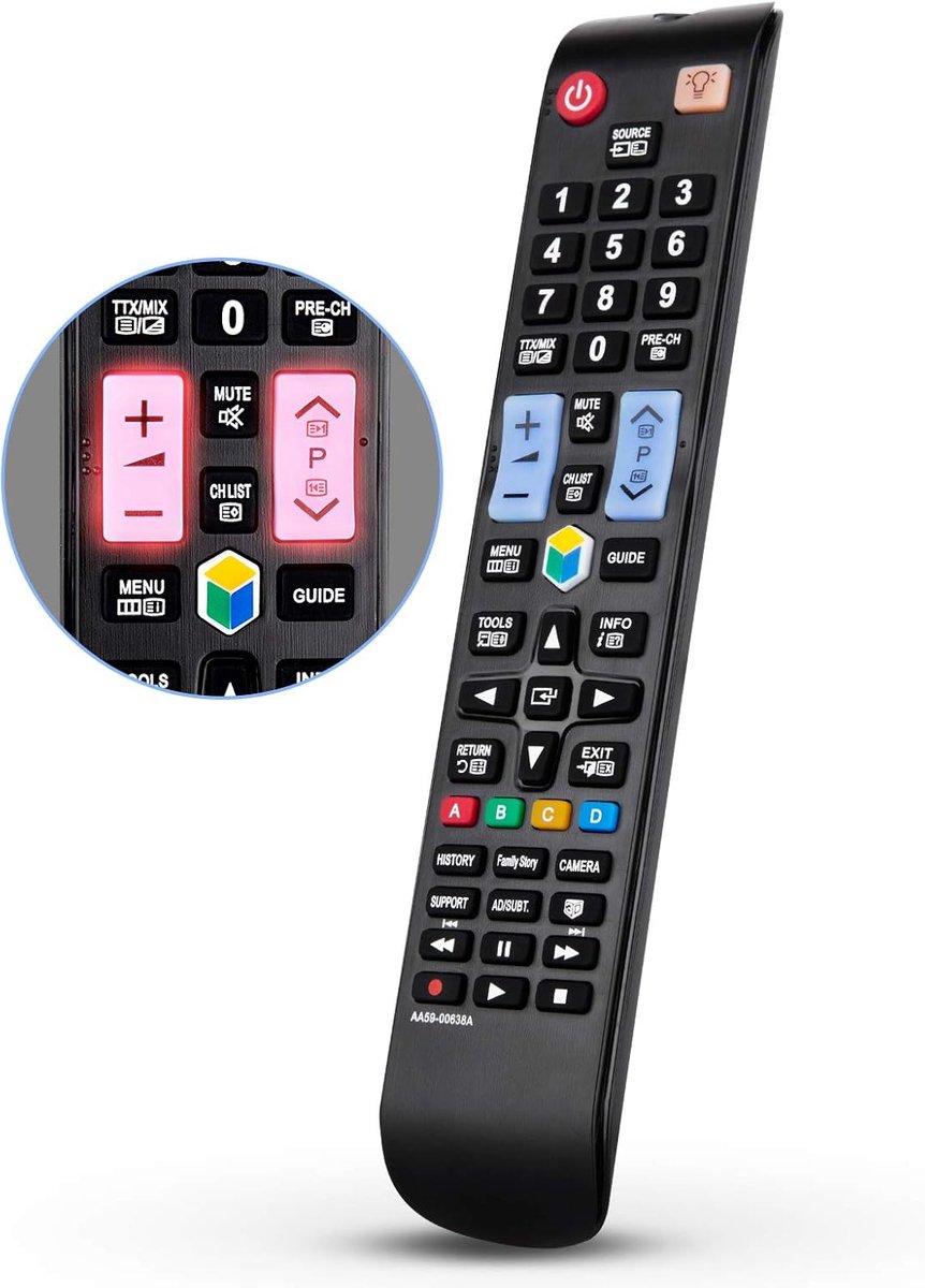 voor Samsung-Afstandsbediening-Smart-TV, met Verlichte Knoppen | Universele Remote Control voor Alle Samsung Televisies, Geen Koppeling, Simpel te Gebruiken, 1 Jaar Garantie
