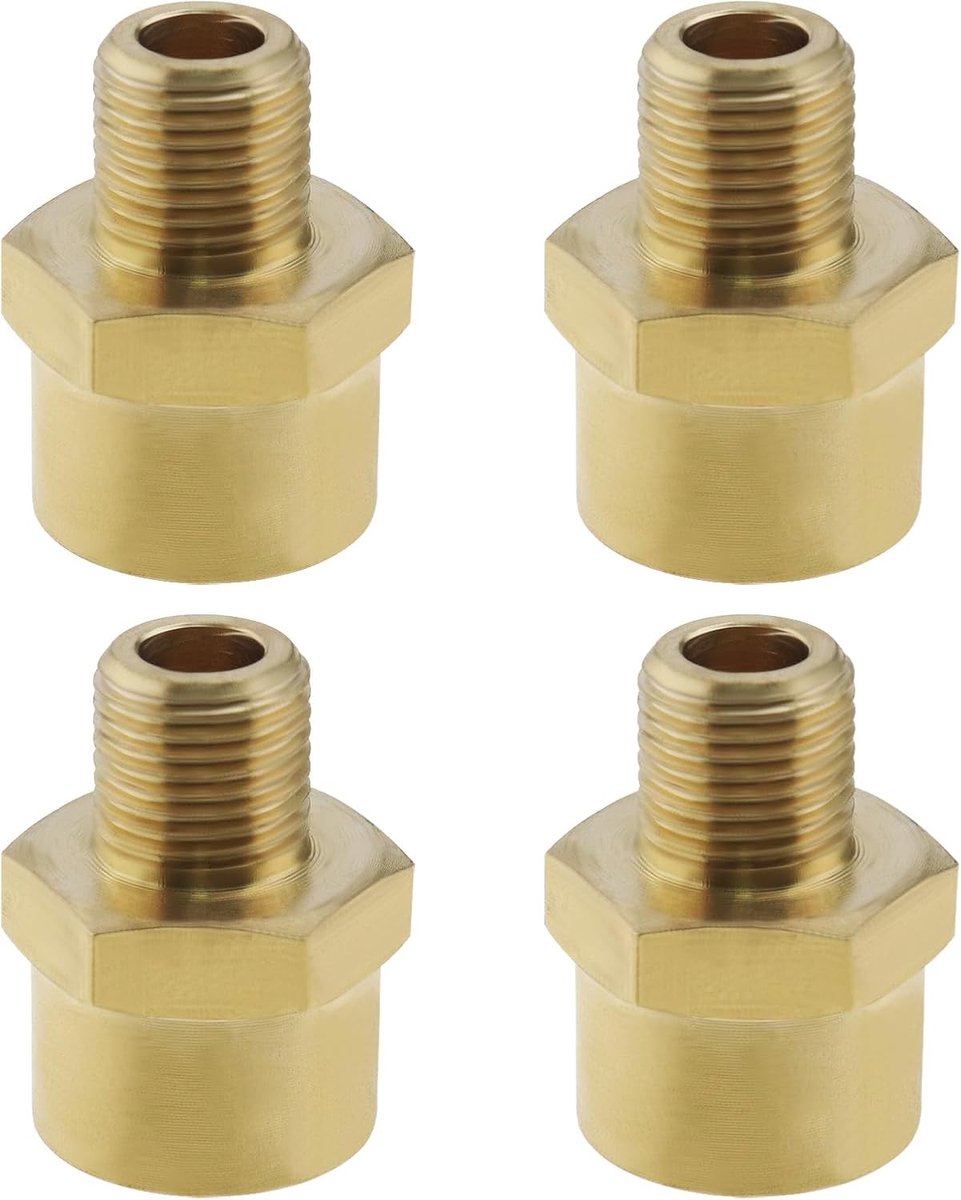 idee 4 stuks 0,12 inch mannelijke tot 0,22 inch vrouwelijke BSP messing adapters | Pijpfitting adapter, messing draadomvormer, accessoires, industriële toepassingen