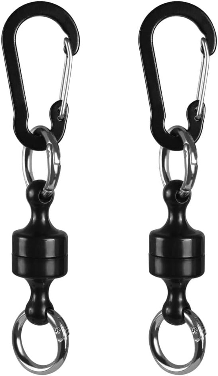 Magnetische karabijnhaak, 2 stuks / 4 stuks magnetische net release snelsluiting sleutelhanger voor vissen, kamperen, wandelen, fietsen