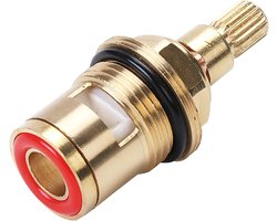 kraancartridge 20-versnellingen keramische schijf cartridge ventieldop messing vervanging kraan ventielen voor badkamer keuken mengkraan (H-type dubbele draad)