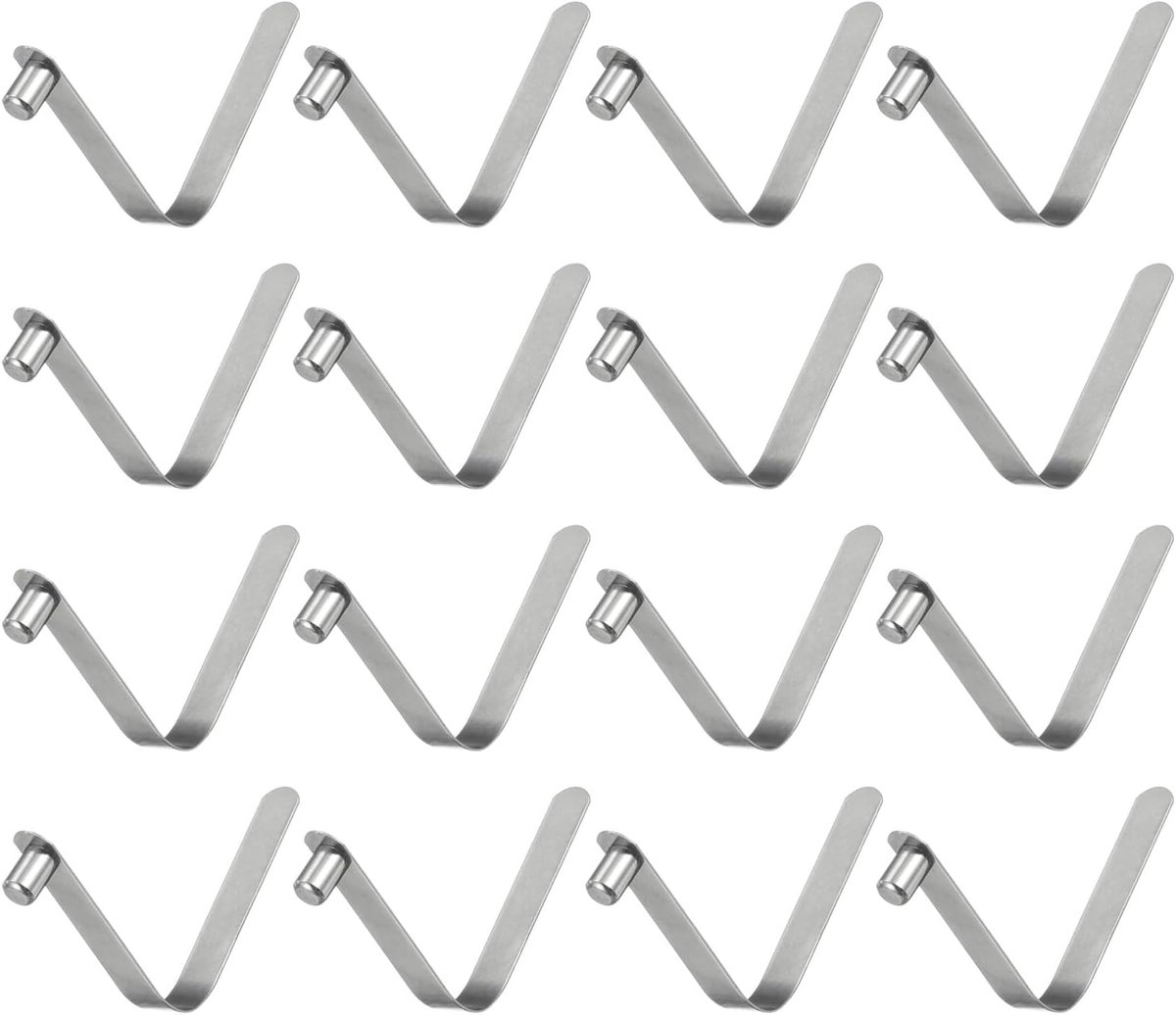 16 stuks clips met veren, voor kajakpeddels met één knop, 6 x 8,5 x 50 mm, 65 mm, telescopische slangklem, V-vorm, verenstaal, voor tent, camping, parasol