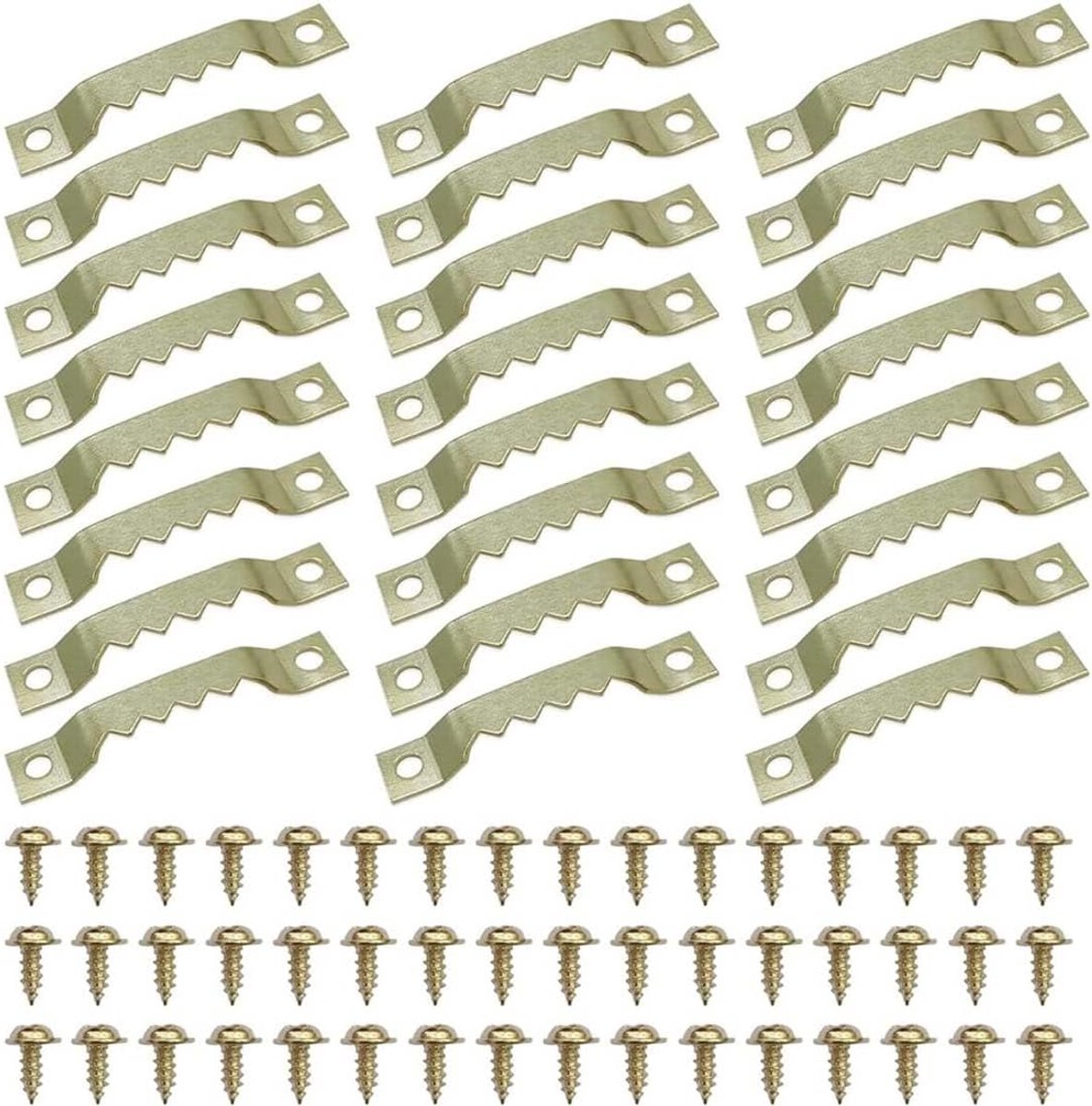24 stuks haken voor het ophangen van foto's, haken voor foto's, wandhaken, fotohaken met 48 schroeven voor het ophangen van foto's, fotolijsten, spiegels, horloges (goud)
