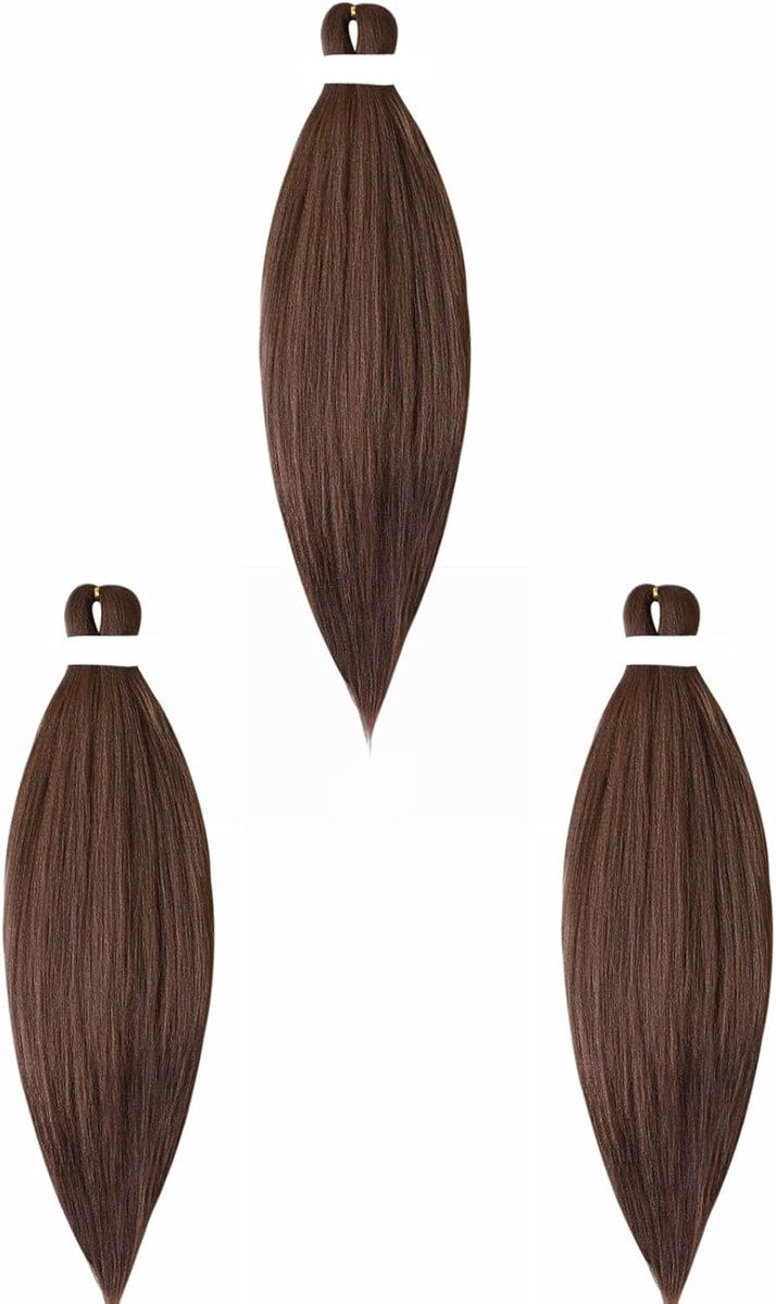 Stretched Vlechten Haar 26 Inch Gemakkelijk Vlechten Extensies Synthetisch Haar Voor Vlechten Pre Stretched Braiding Hair 3 Packs Natuurlijke Yaki Textuur EZ Braids, Licht Auburn