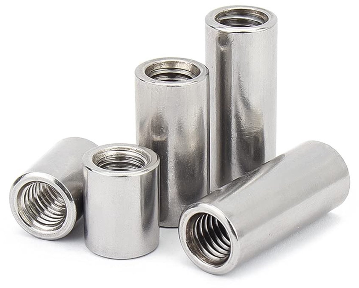 ronde koppelingsmoeren, roestvrijstalen koppelingsmoer (M4×8×10mm,5 pcs)