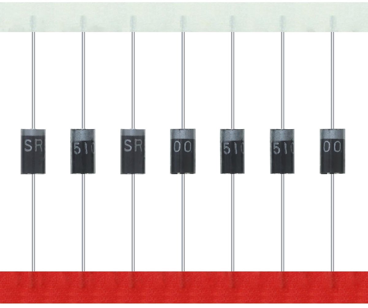 SR5100 SB5100 Schottky Barrier gelijkrichter diode 5A 100V DO-27 axiale diodes 5 ampère 100 volt (verpakking van 20 stuks)