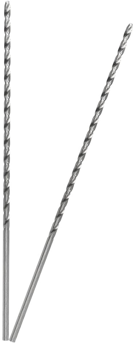 2 stuks, 3 mm lang koolstofstaal, spiraalboor voor hout, kunststof en aluminium, zilver