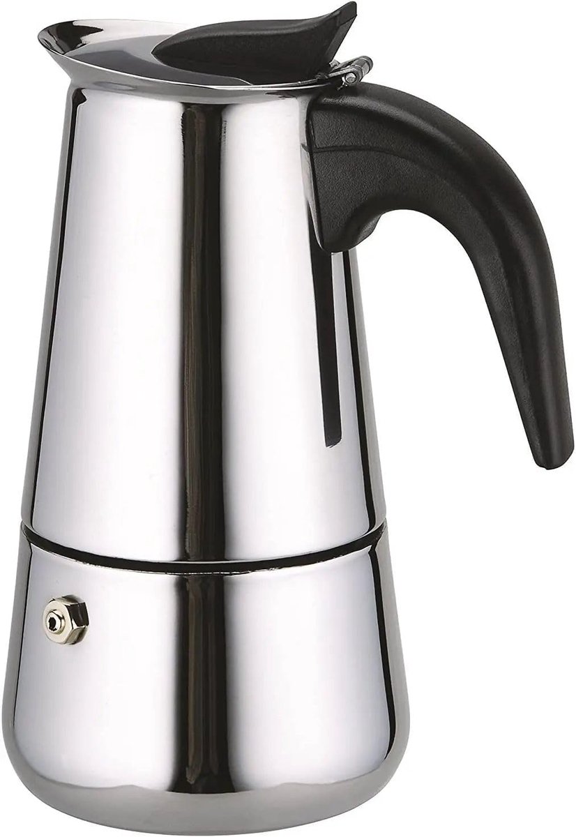 espressomachine van roestvrij staal voor 9 kopjes 450ml Compatibel met gas, keramische kookplaat en elektrisch fornuis. Gebruik thuis en op kantoor. Moka koffiezetapparaat