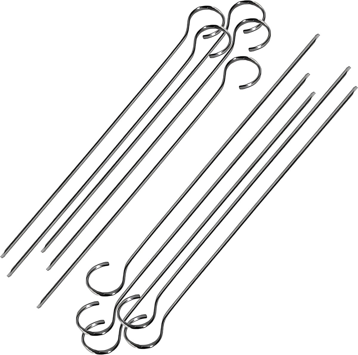 - Roestvrijstalen spiesen - 31cm, set van 10 voor keuken en grill, BBQ, open haard, receptie, tuin