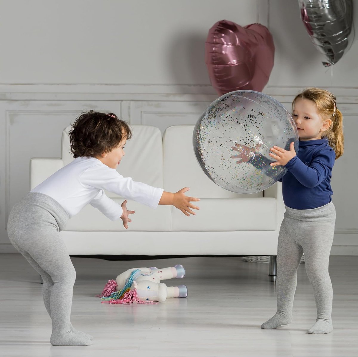 Uniseks thermische warme panty voor kinderen, grijs/melange dubbelpak, 50-56