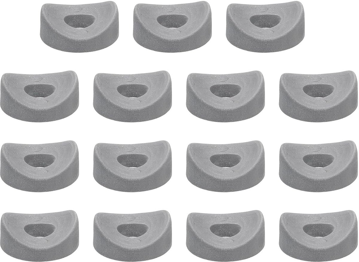 30 stuks ronde sluitringen van kunststof, 8 mm x 25 mm x 5 mm, grijs, concave sluitringen van PE, afstandhouders voor bevestiging van ronde buizen