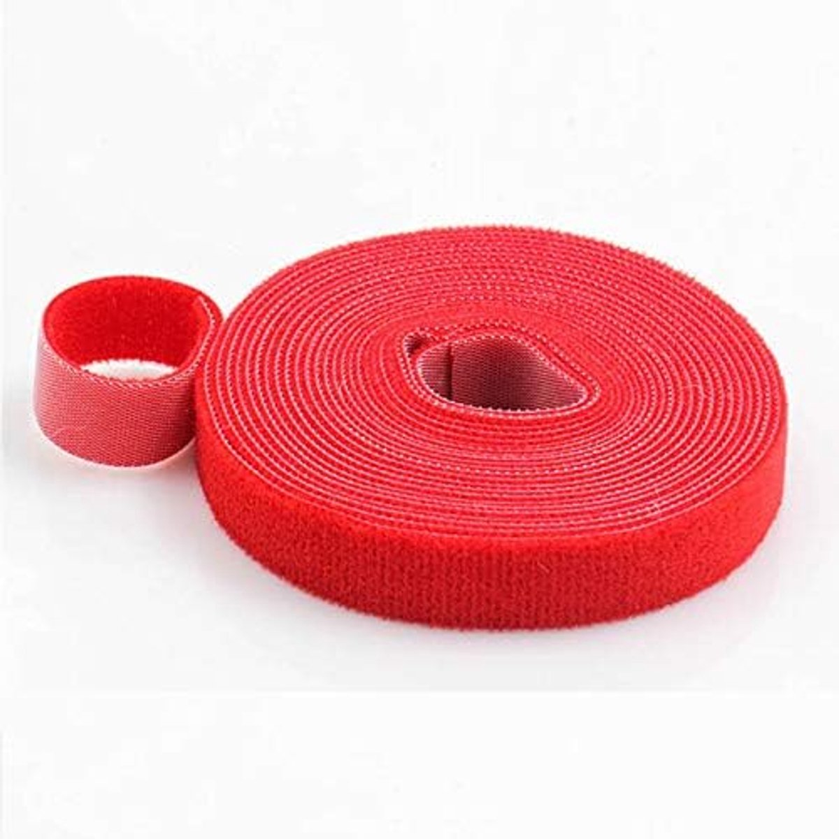 Kabelbinders zelfklevende tape bandjes strips haak en lus één-wrap kabelwraps voor doe-het-zelf sluiting en kabelorganisator (rood)
