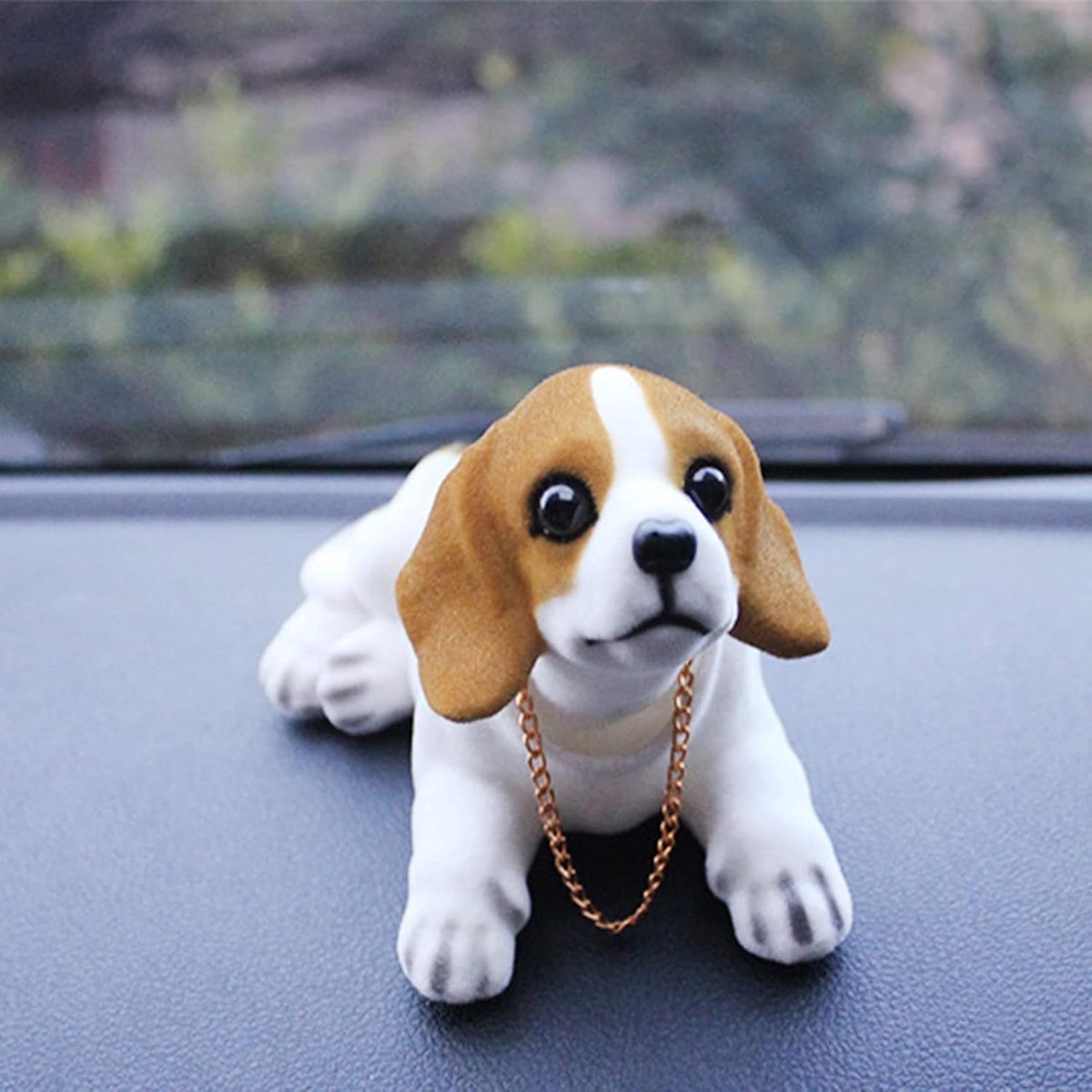wiebelkop voor auto dashboard, hars wiebelkop hond auto decoraties interieur auto dashboard decoraties schattige auto decoratie ornamenten (beagle)