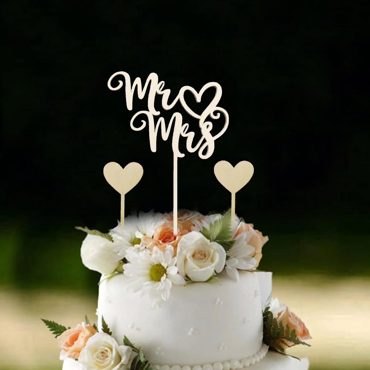 taarttopper voor bruiloft, met Mr & Mrs, taartdecoratie voor jubileum, verloving en taartsteker voor bruiloft, jubileum, verloving, aanvraag