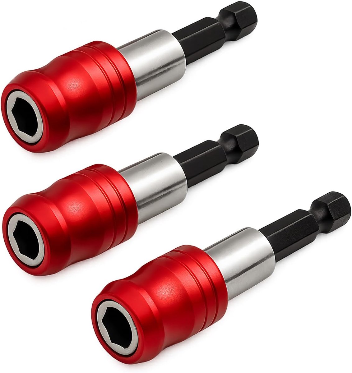 3 stuks 1/4 inch zeskantige schacht snelwissel bithouder set magnetische bithouder houder voor elektrische boormachine slagschroevendraaier schroevendraaier, 60 mm