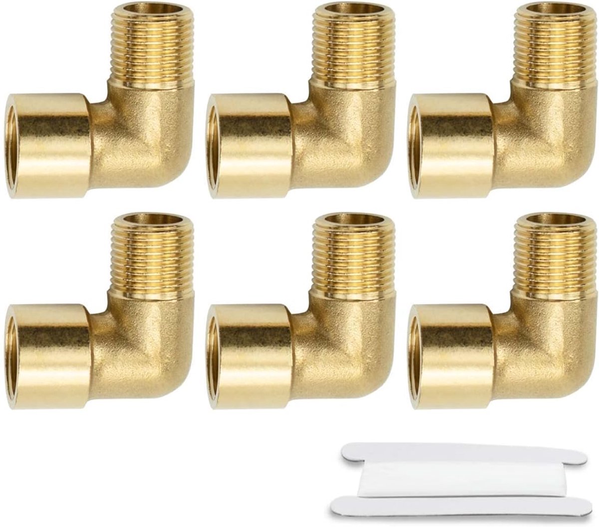 6 Pieces 90° 1/4" Interne Draad 1/4" Externe Draad BSP Hoek Draad Messing Pijp Fitting