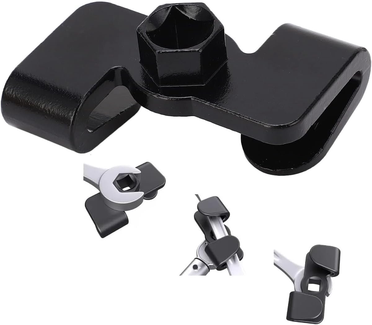 universele schroefsleutelverlengingsgereedschap, adapter voor 1/2 inch schroevendraaier en 21 mm inbussleutel voor hardnekkige moeren en schroeven (zwart)
