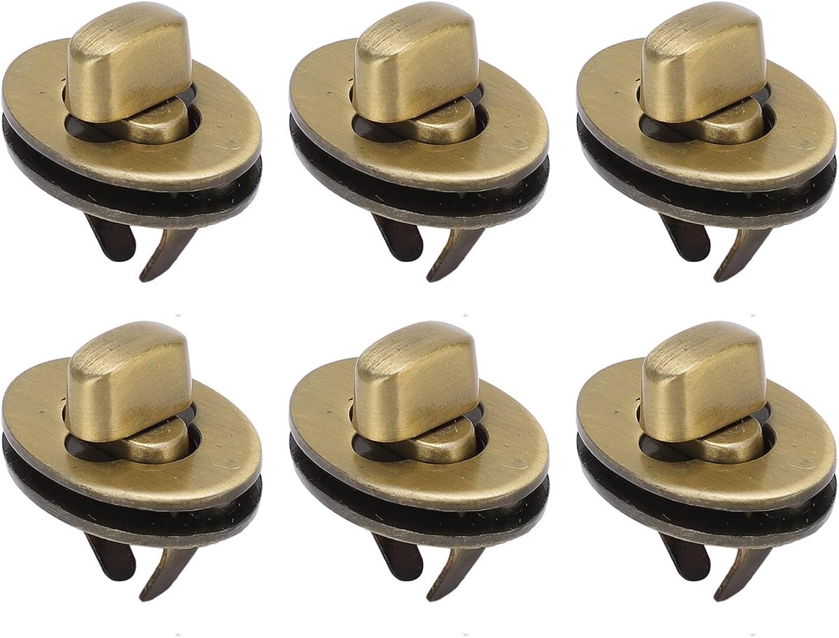 10 Sets Turn Lock Sluiting Klassieke Ontwerp Elliptische Hoge Hardheid Stevige Antiek Messing Purse Lock voor DIY Craft Bag Handtas Maken