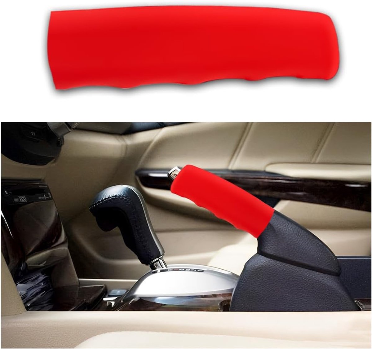 Autohandremhoes, silicagel handremhoes, zachte handremhoes, auto-accessoires interieur handremhoes, voor auto-accessoires (Rood)