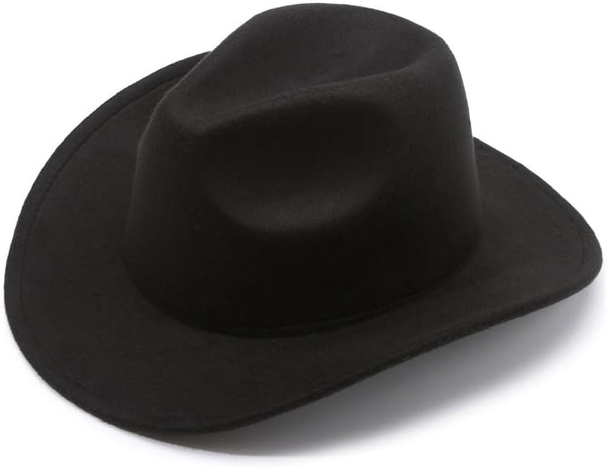 cowboyhoed klassieke westerse vilten hoed universele fedora-hoeden met brede rand winter herfst warmhoudhoed cowboystijl accessoires voor cosplay kostuum feest (56 ~ 58 cm)
