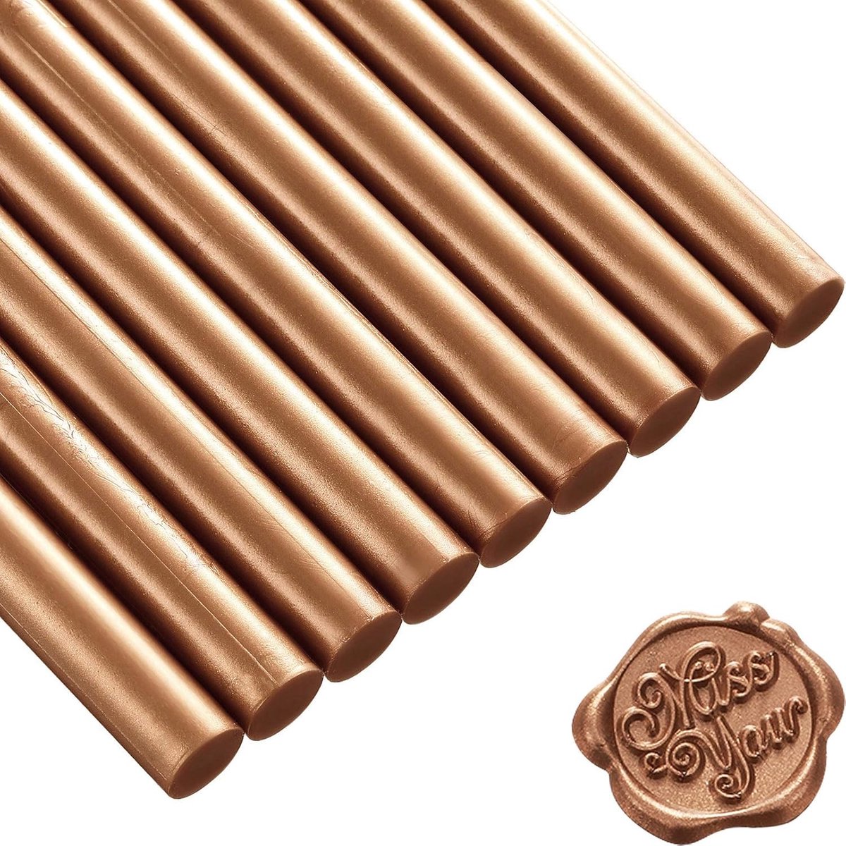 11 mm, 15 stuks lijmpistool, zegellak, waxsticks voor retro vintage waszegelstempel en brief, ideaal voor bruiloftsuitnodigingen, kaartenenveloppen, slakkenpost, cadeauverpakking (rood koper)