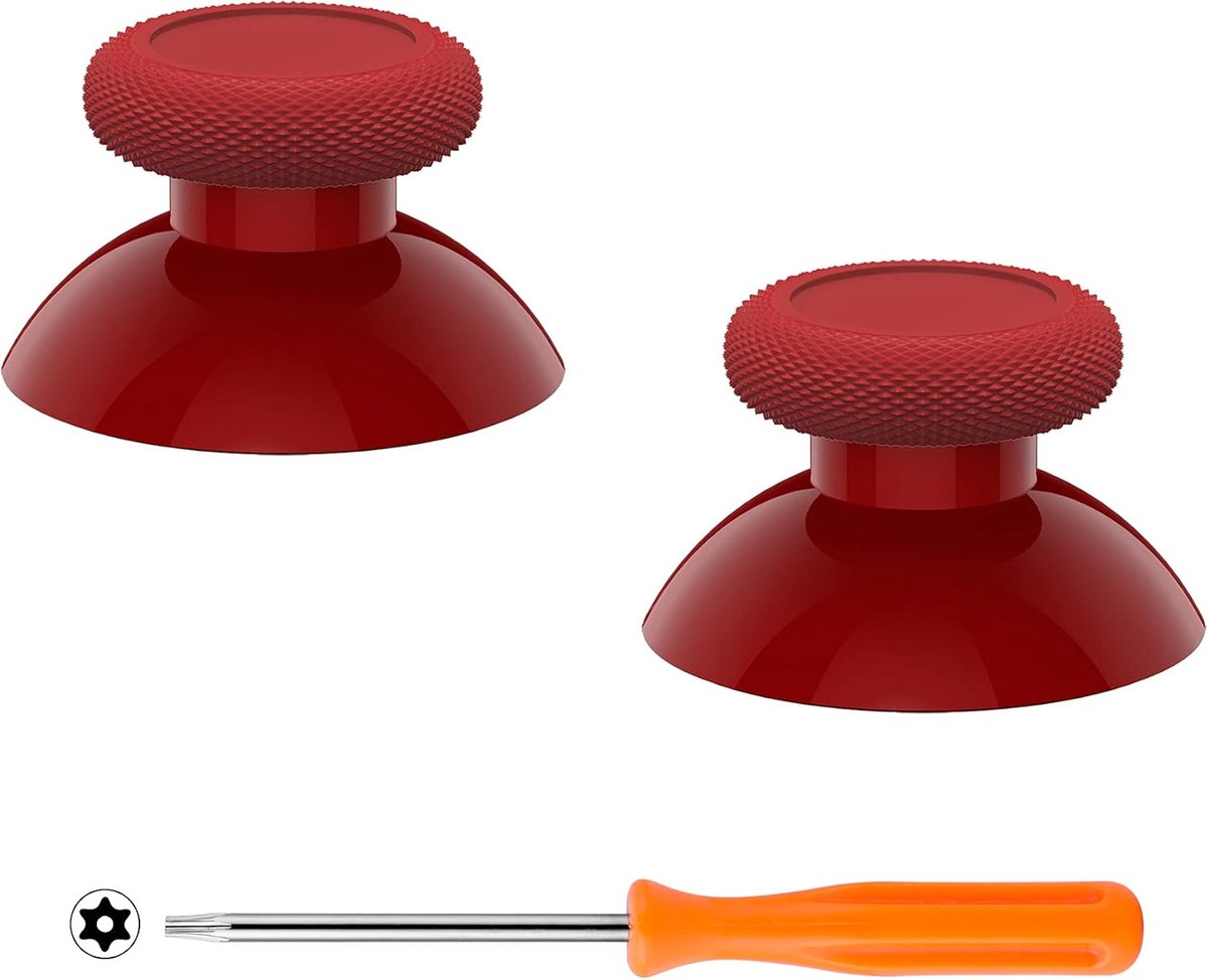 eXtremeRate Karmijnrood Vervangende Thumbsticks voor Xbox Series X/S enElite Controller, Aangepast Joystick voor One Standaard Controller Analoge Stok