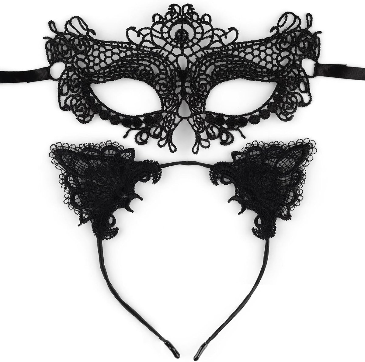 haarband Venetiaans masker zwart kattenkostuum Catwoman dames Halloween carnaval accessoires