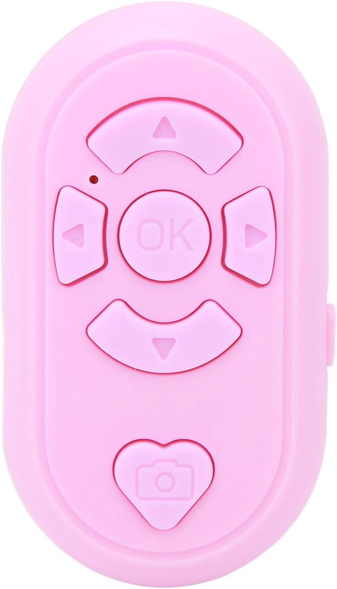 Bluetooth-afstandsbediening, Lezen van App Page Turner, Camera Remote Shutter Selfie-knop, Video Scrolling Remote voor IOS, Android, Telefoon, Tablet (Roze)