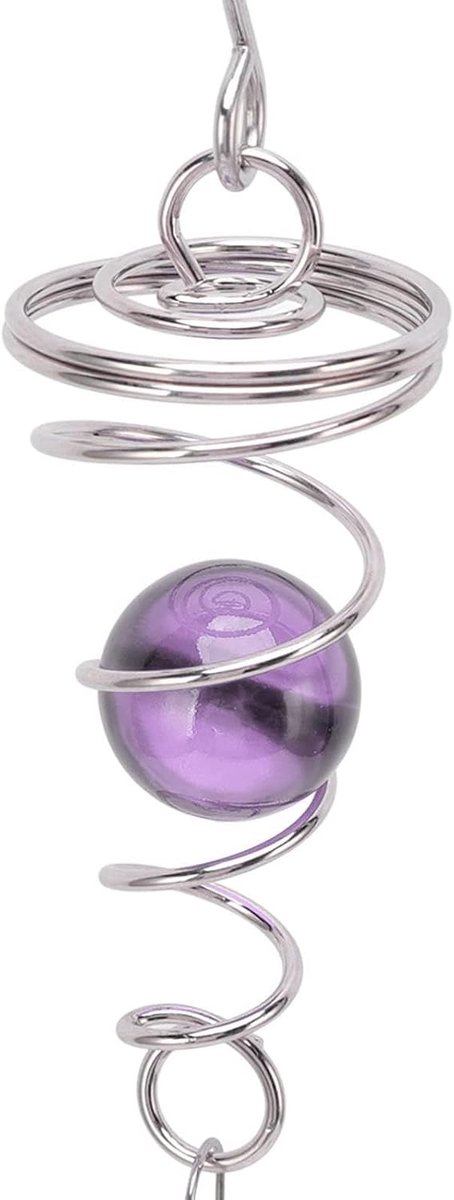 Windspinners voor tuin en tuin, 2 stuks starende ballen spiraalstaart hangende windspinners metalen windspinner outdoor decoratieve windspinner(Purper)