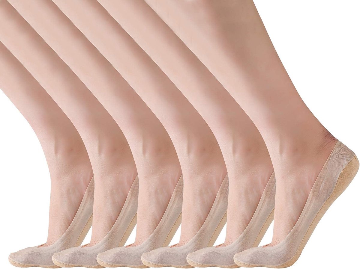Sokken – Antislip Lage Sokken voor Ballerina’s en Sneakers – Verkrijgbaar in 4 of 6 Paar