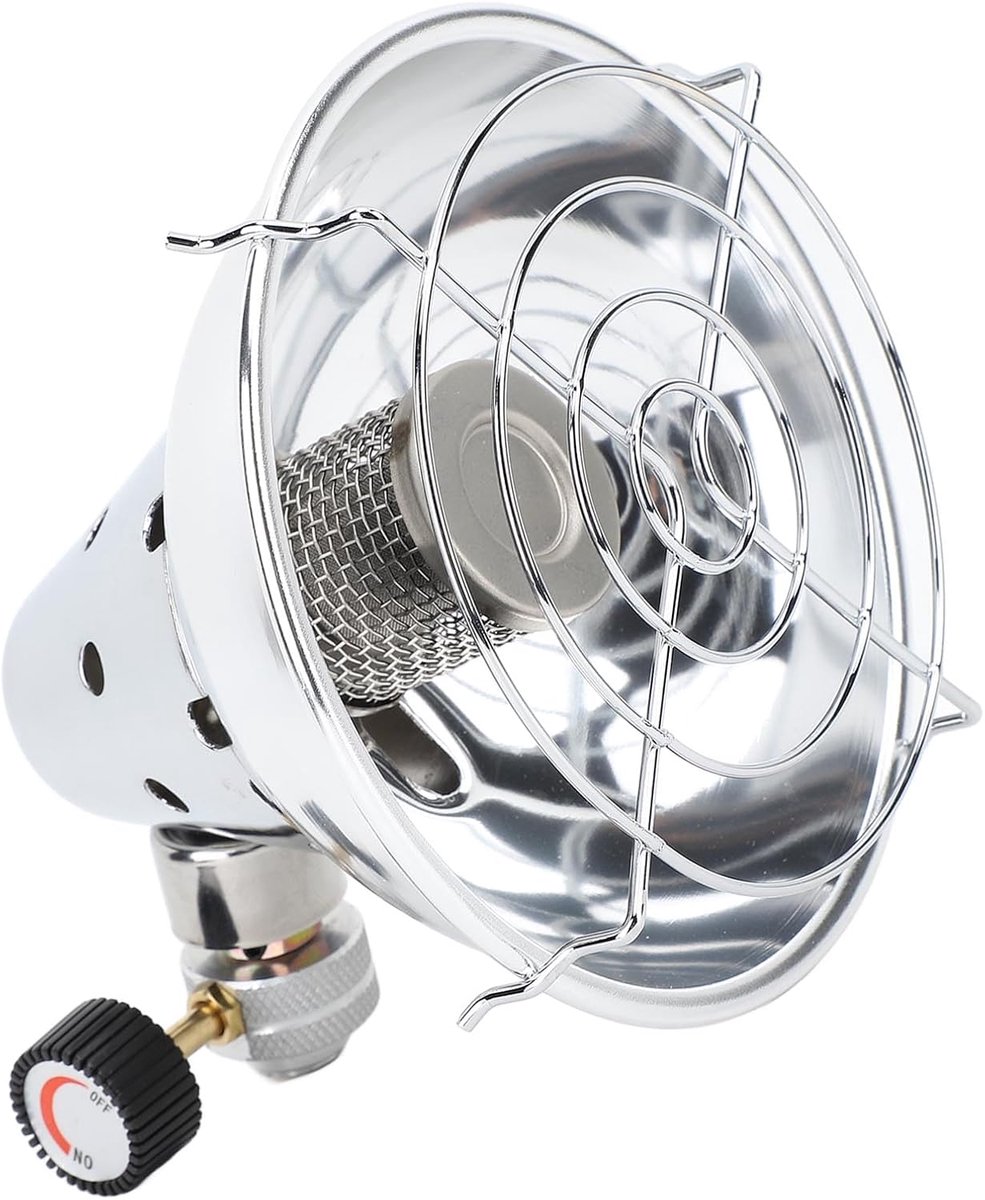 Gas Kampeerverwarming, 1200W Mini Tent Verwarmer met Regelbaar Vermogen, Butaan/Propaan Verwarming voor Camping, BBQ, Vissen, Buitenactiviteiten en Noodgevallen