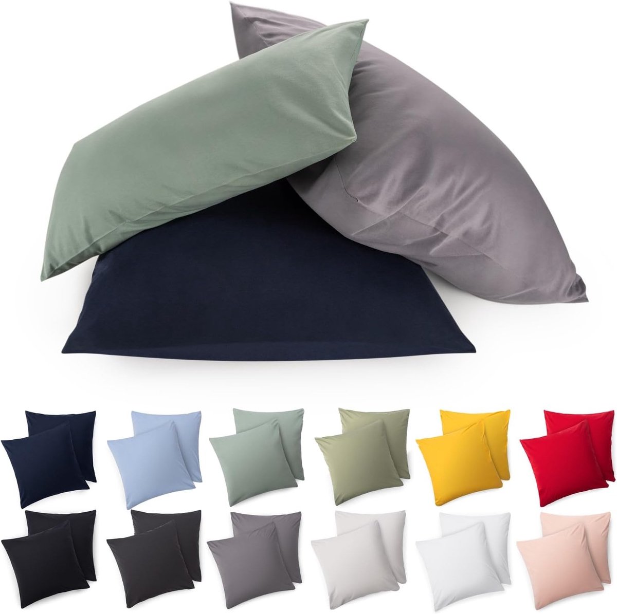 Kussenslopen 2-pack - 65 x 65 cm - Summer Green - Superzacht - Premium Jersey Kussensloop