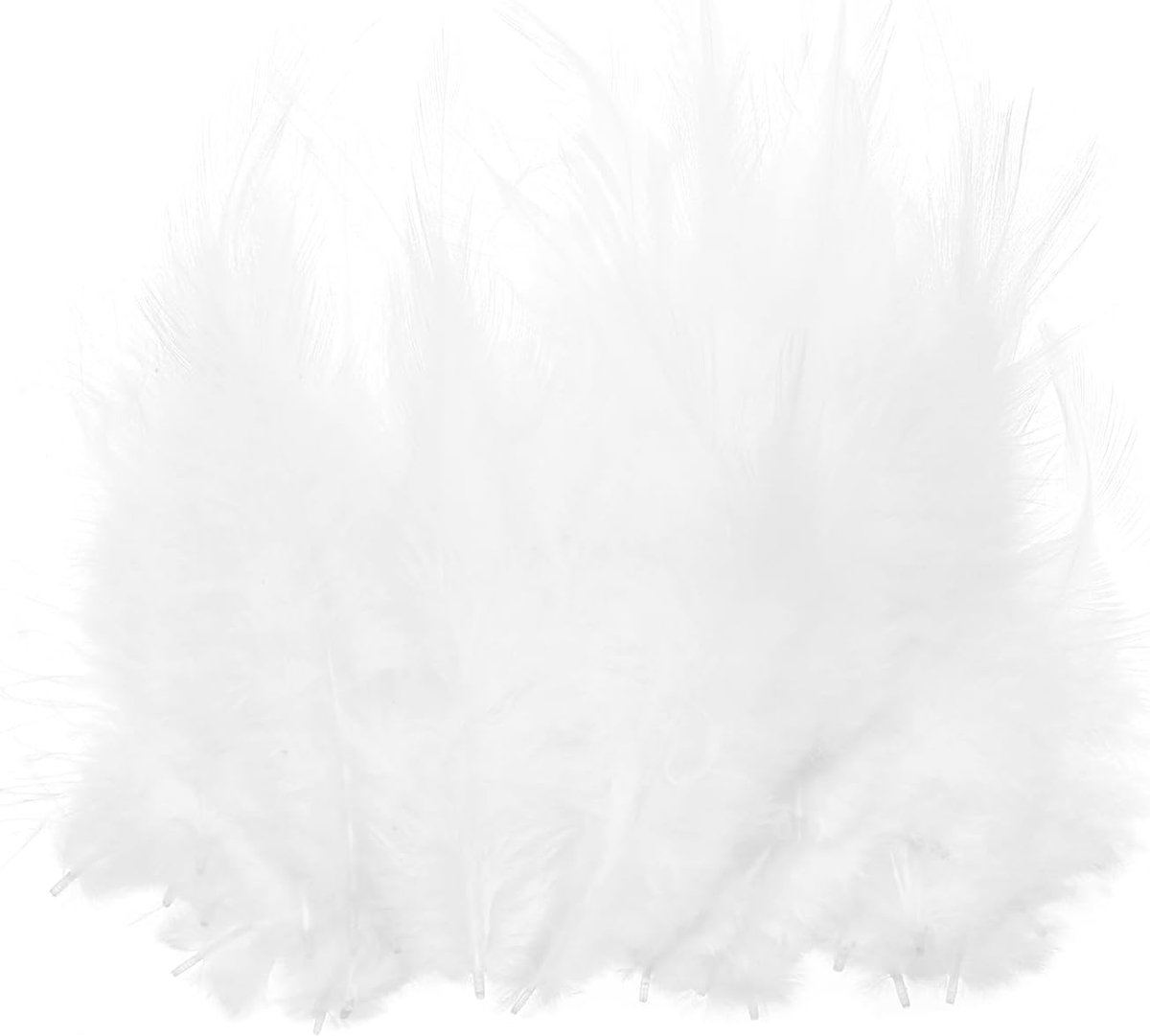 7,6-12,7 cm Haanveren, 200 stuks natuurlijke veren voor knutselen, kleurrijke pluizige veren voor droomvangers, handwerk, kleding, kostuums, bruiloft, wit