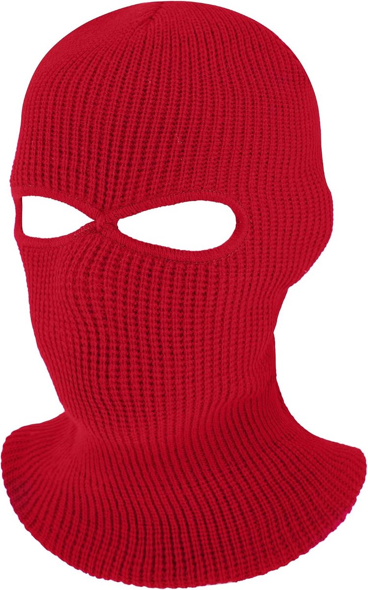 Gebreide bivakmuts voor kinderen, met 2 gaten, winter, gebreid skimasker, volledige gezichtsbedekking