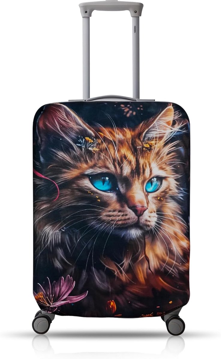 reisgepäckafdekking, anti-kras reiskofferbescherming, elastische wasbare & rekbare kofferafdekking, geteste reisaccessoires-gepäckafdekkingen voor 45-50 cm koffer (S), Kleur, Small