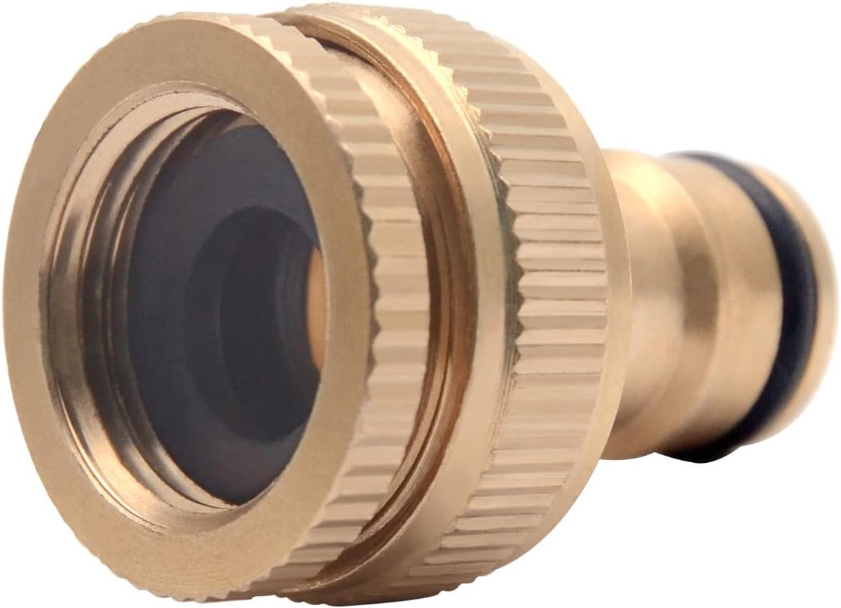 1 stuk messing tuinslang kraanaansluiting voor slangleiding 1/2 inch en 3/4 inch slangaansluiting 2-in-1 binnendraad kraanadapter slangkoppelingen voor tuin boerderij huis