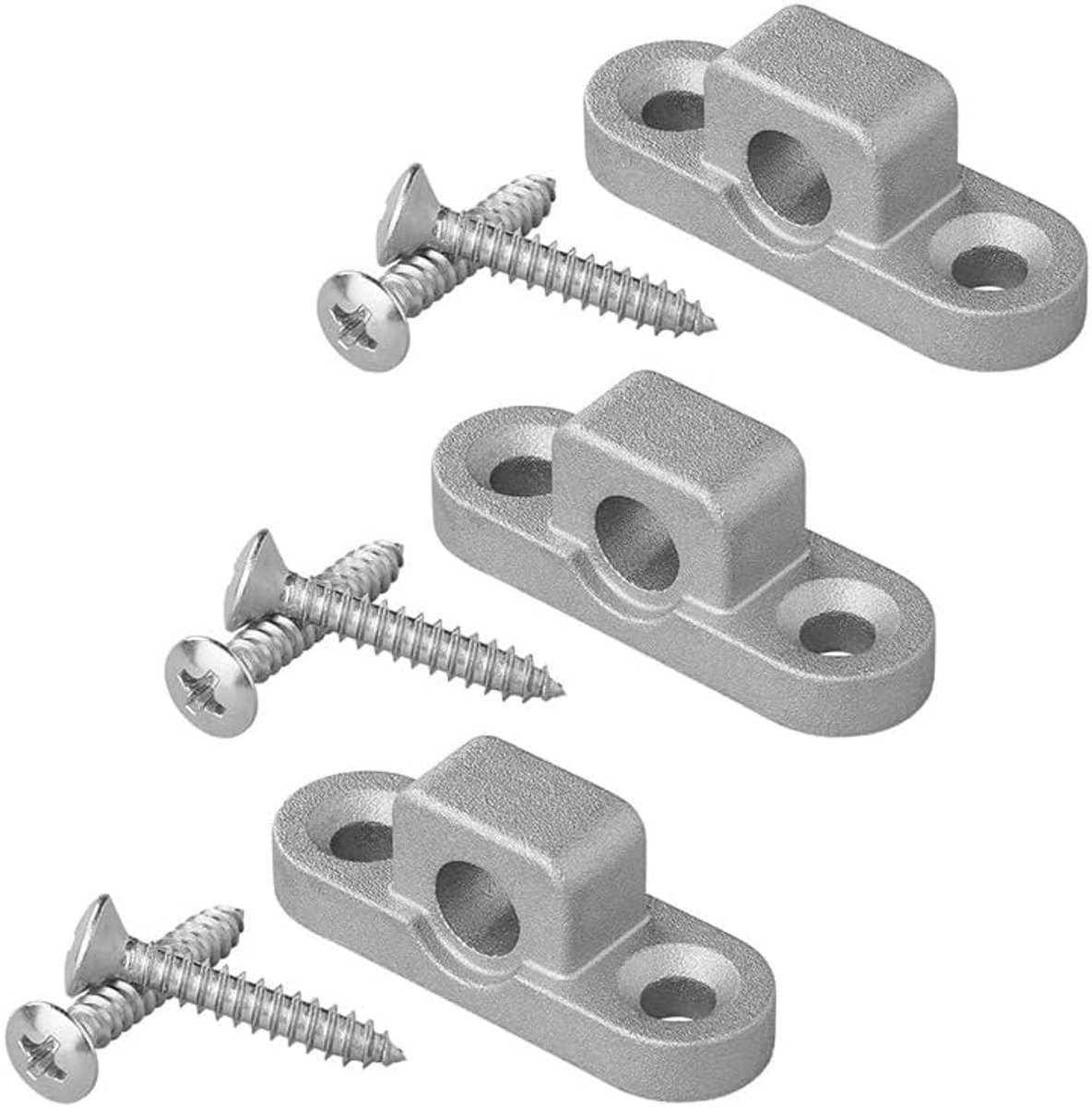 3-6 metalen voortentogen, wandogen, verticaal of horizontaal voor caravans, camper, tentoog, camping, inclusief schroeven, 3 stuks, horizontaal