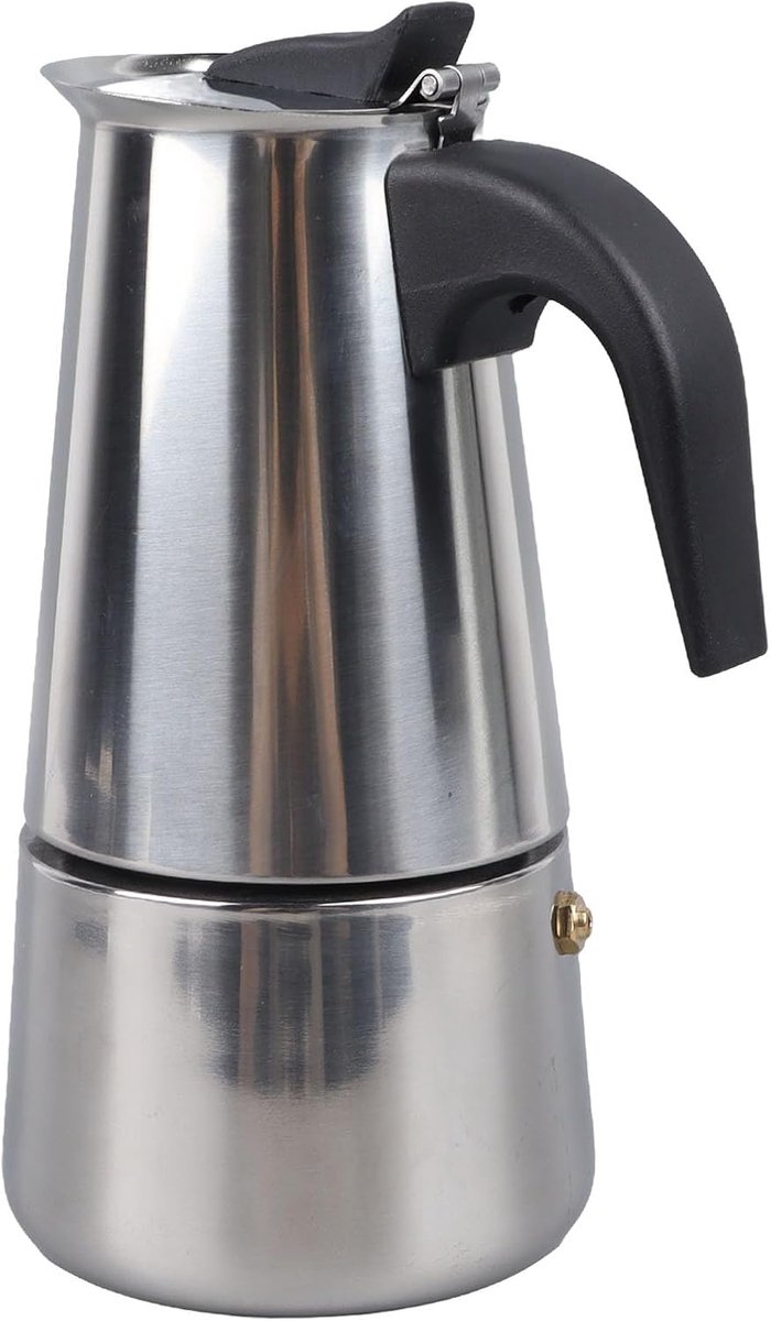 Maker Inductie, espressokan 300 ml, roestvrij staal, gemakkelijk te reinigen, kookplaat, moka kan voor inductie, voor kantoor, thuis, camping