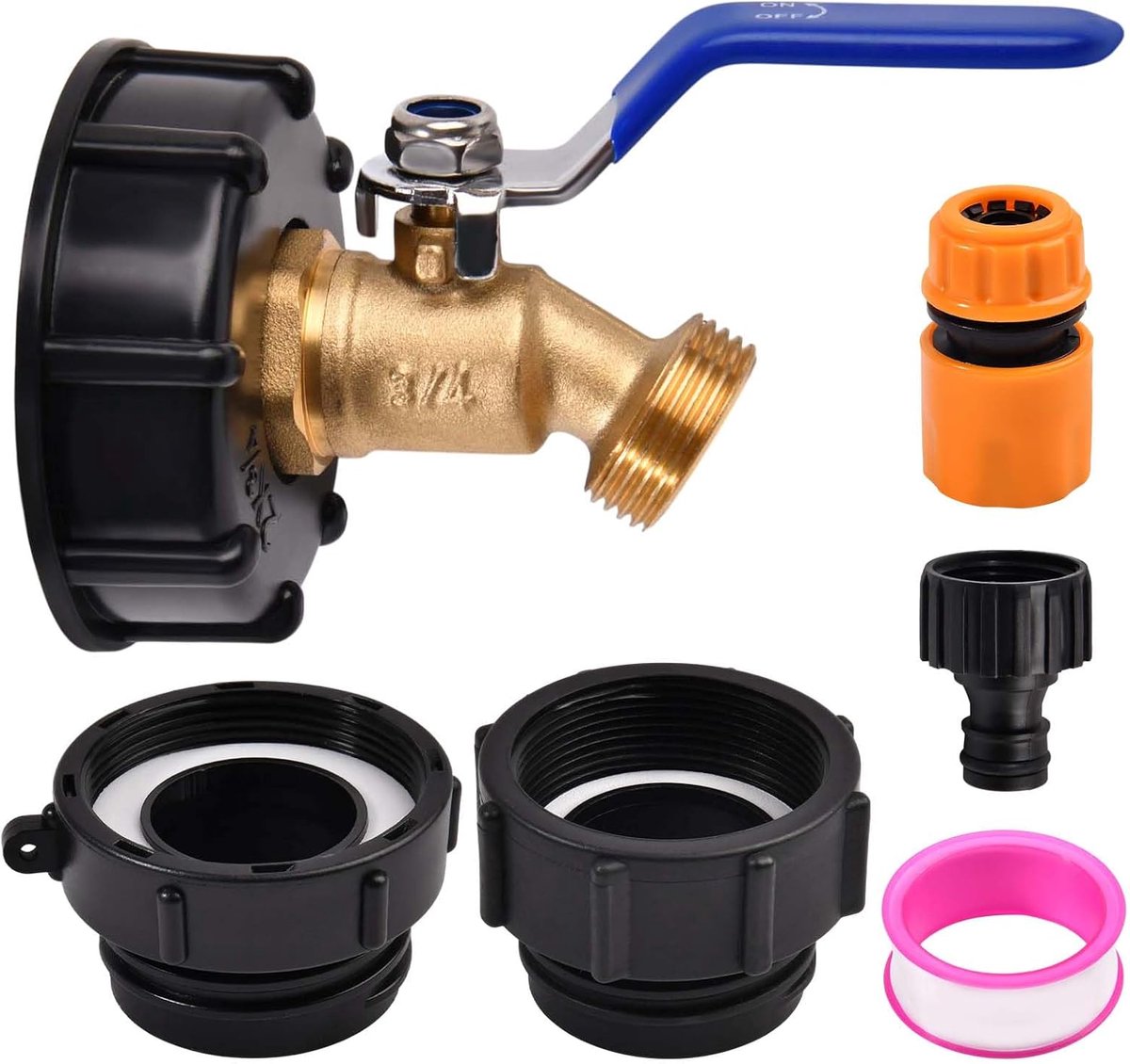 IBC Tote Tank Adapter Kit IBC Tote Slang Adapter Grof Draad Betrouwbaarheid Waterkruik Spon Home Improvement IBC Tote Watertank Fittingen IBC Tote Tank Adapter voor Waterslang Verlenging