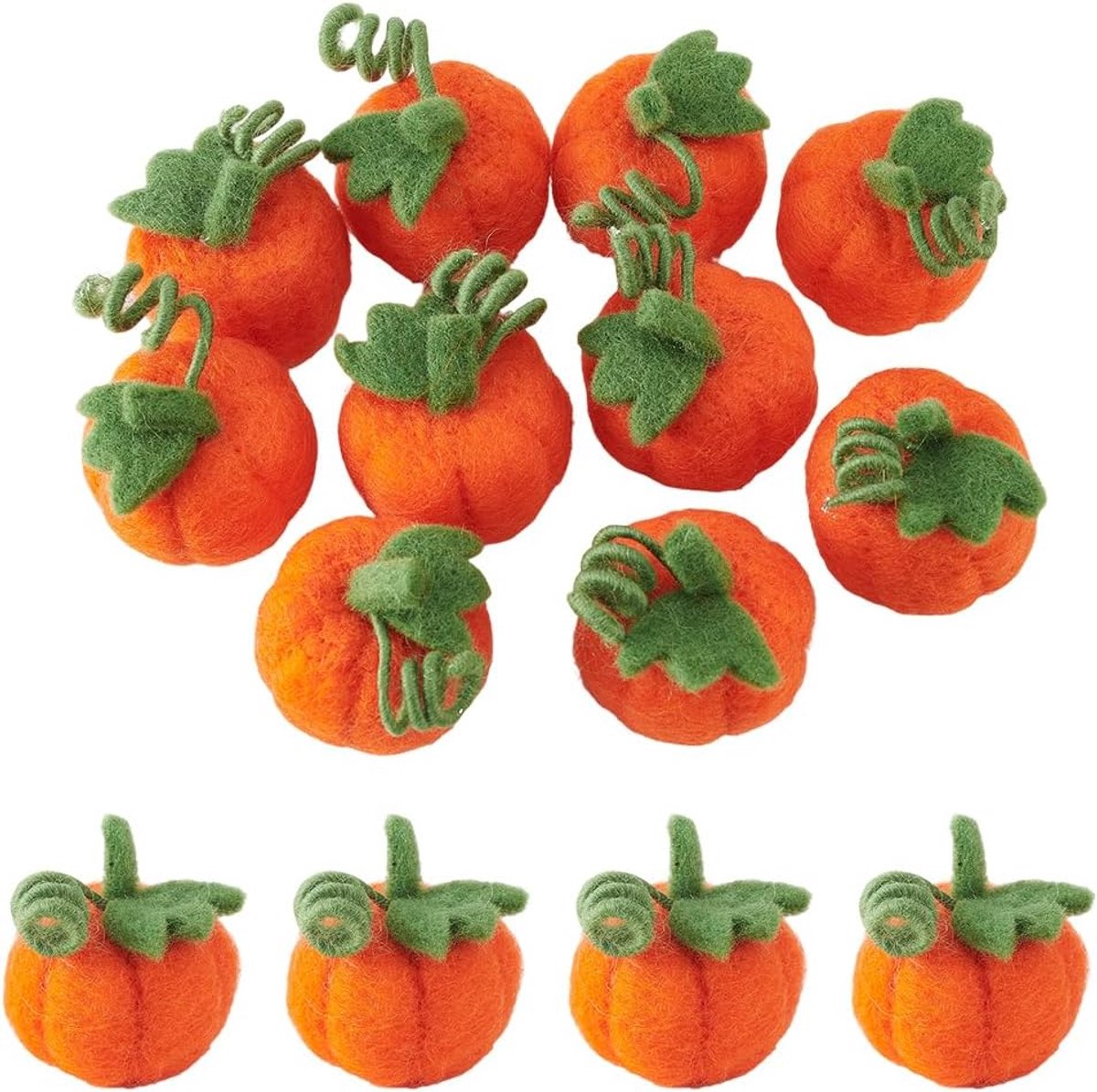 10 Stks Vilt Pompoen, 4,7 cm Oranje Wol Vilt Herfst Pompoen Ornamenten Decoratie Voor Diy Haar Tie Kleding Accessoires Thanksgiving
