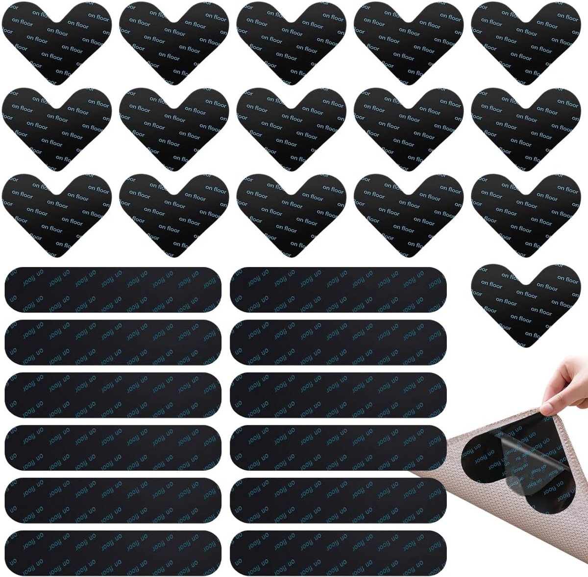 28 Stuks Antislipmat voor Tapijt, Wasbare en Herbruikbare Antisliponderlaag, Antislipmatten voor Tapijt, Tapijtgrijper, Dubbelzijdige Anti-Krullende Tapijtgrijper, voor Vloeren, Tegel, Marmer