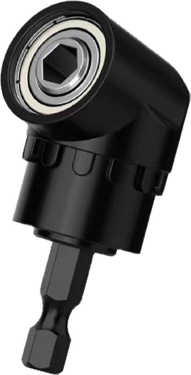 Schroevendraaier met adapter 105°, haakse booradapter, haakse boormachine, met magnetische bithouder 1/4 inch, bitadapter voor boren in nauwe ruimtes