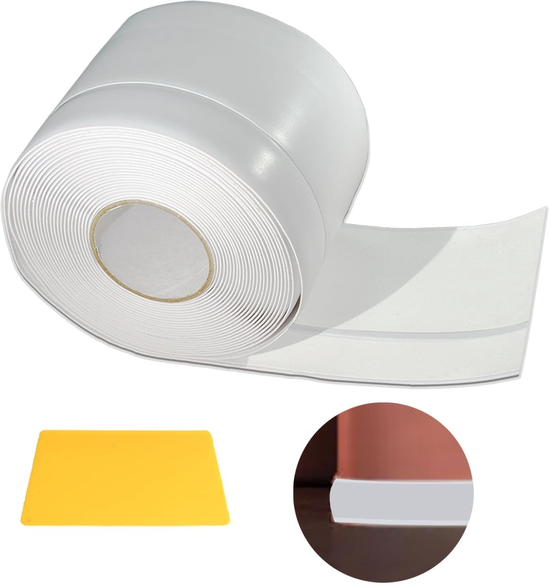 plint, zelfklevend, 12 m, 50 x 20 mm, pvc, zelfklevend, zachte plint, flexibel, geschikt voor keuken en badkamer