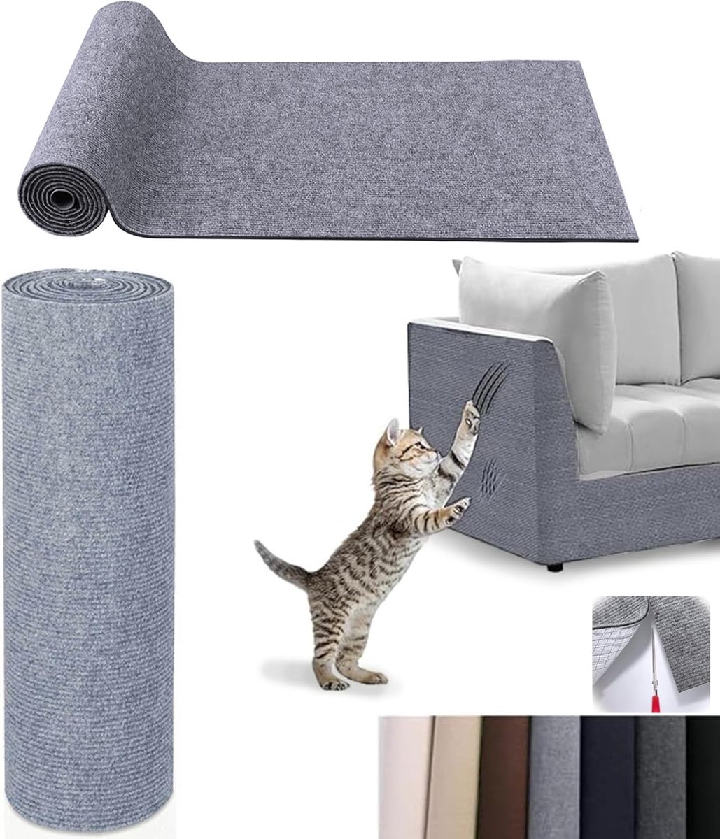 Krabpads voor katten, bescherming voor de bank, katten, krabmat voor katten, zelfklevend, geschikt voor meubels, muren, deuren, krabpalen voor katten