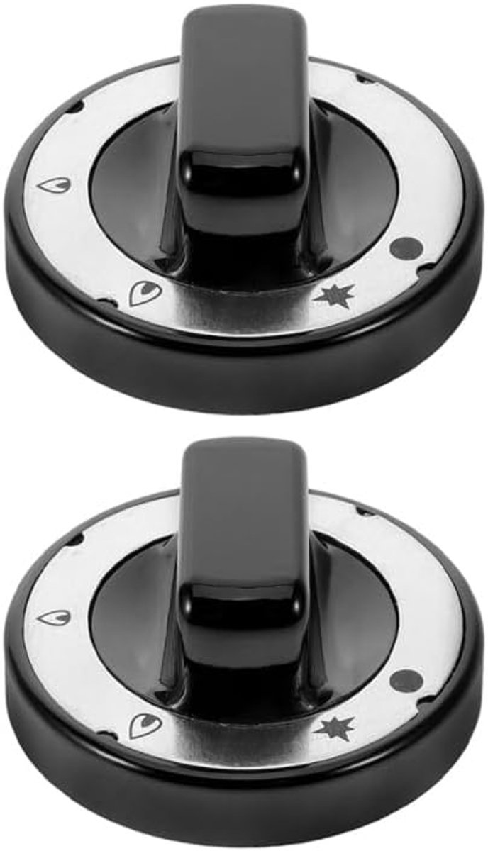 2 stuks hittebestendige vervangende kookknoppen van ABS 70 mm binnendiameter universeel geschikt voor commerciële kookplaten en gasbarbecues