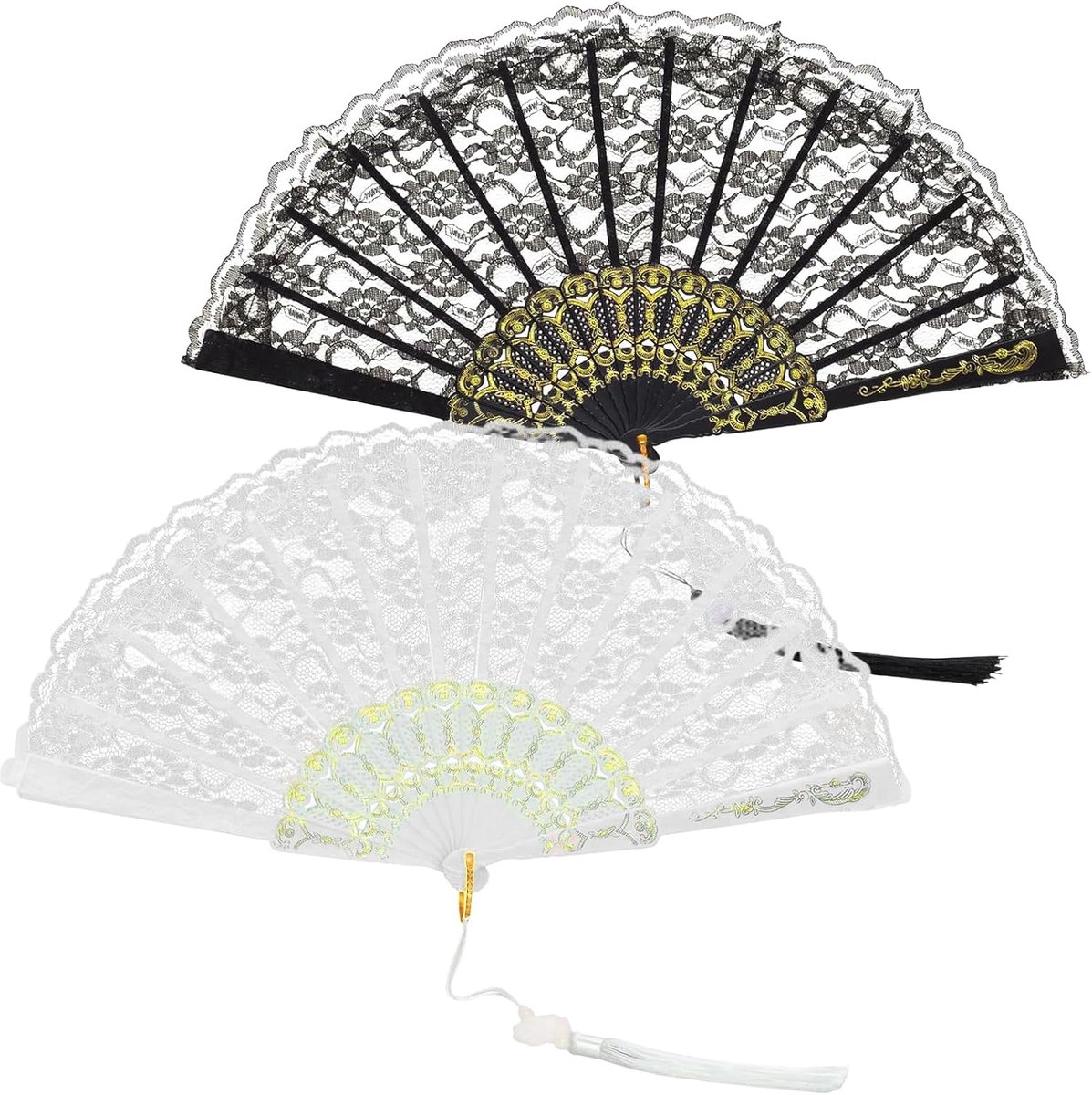 2 stuks handwaaiers voor vrouwen, handwaaier, vouwbare Chinese waaier, handwaaier vouwventilator waaiers, vintage handwaaier dames, waaier festival voor feest, voor bruiloft en huisdecoratie